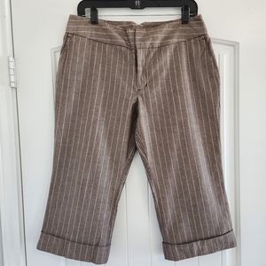 Merona Brown Striped Capri Size 10